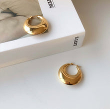 Load image into Gallery viewer, 18k Gold plated Cristina Hoops
